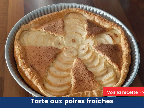 Tarte aux poires fraîches